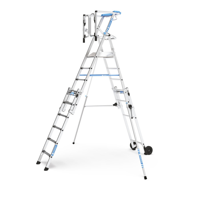 ZAP Masterflex Plus S,  Gebördelte Teleskop-Plattformleiter, 5 Sprossen einschl. Plattform