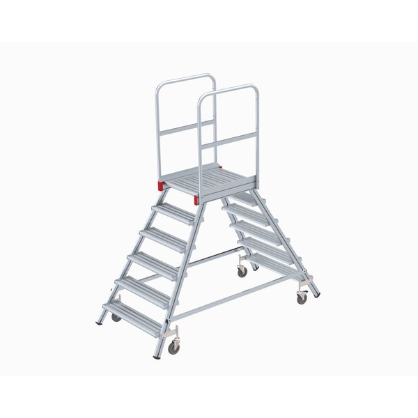 PREMIUM line Mobile Podesttreppe zweiseitig begehbar, 3 Stufen