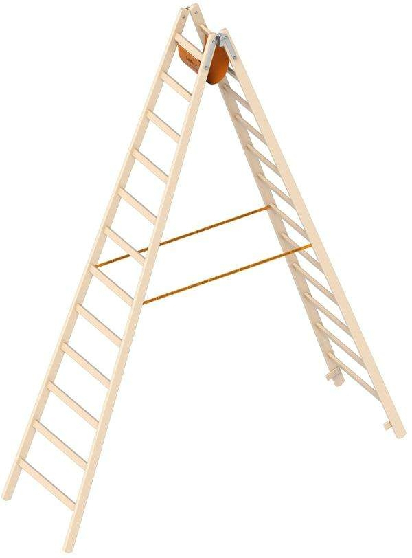Holzstehleiter 1038 - 12 Sprossen