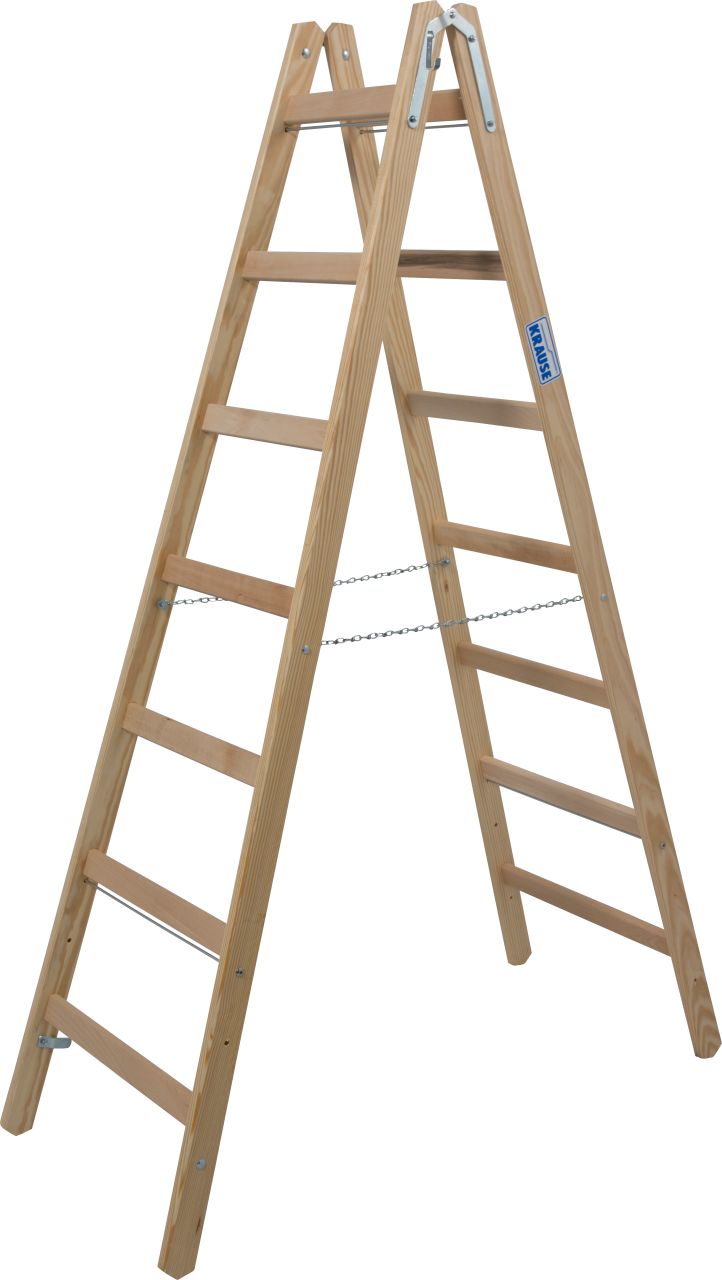Sprossen-Doppelleiter (Holz) 2x7 Sprossen
