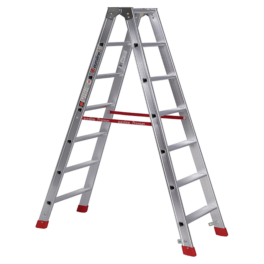 PREMIUM line Alu-Stufenstehleiter, 2 x 7 Stufen