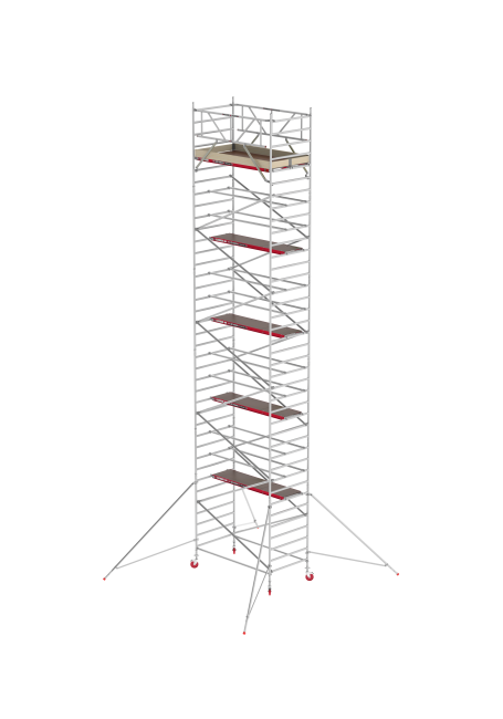 RS TOWER 42 Fahrgerüst - 4.20 m Arbeitshöhe - 1.35 m breit - 2.45 m Holzplattform - Streben