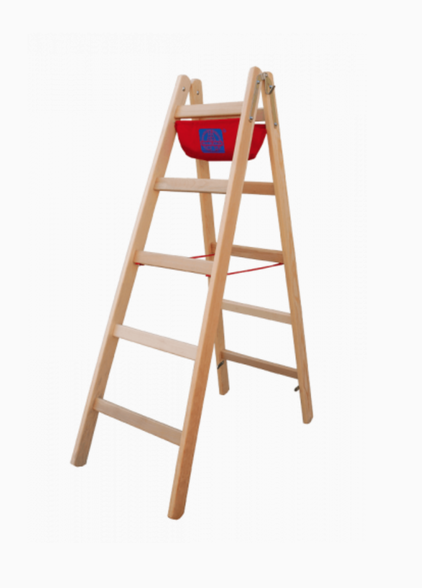 Holz-Sprossen-Stehleiter 2x4 Sprossen