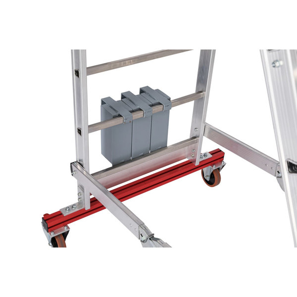 PREMIUM line Aluminium-Podestleiter fahrbar, klappbar, 6 Stufen