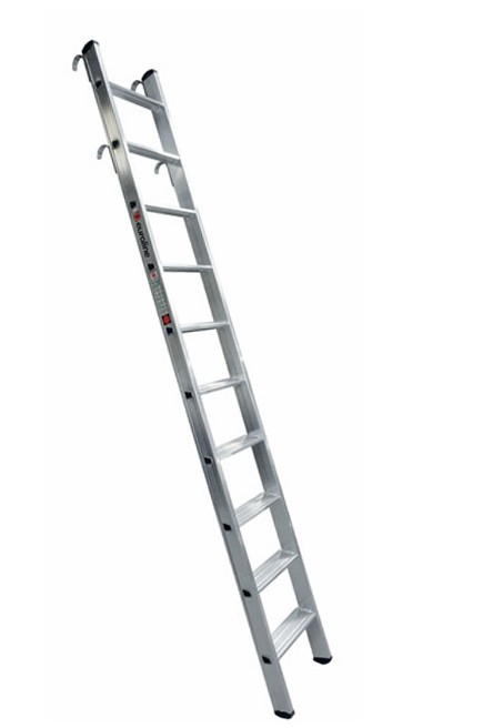 PREMIUM line Alu-Regalleiter mit Alustufen, einhängbar, 6 Stufen