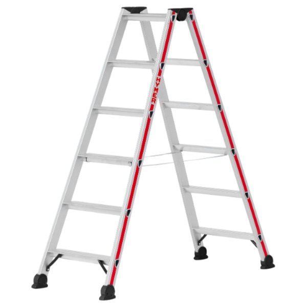 Stufenstehleiter, beidseitig begehbar - 2x6 Stufen