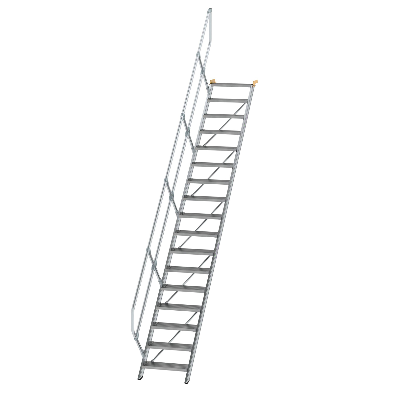 Aluminium-Treppe 45°, Stufenbreite 600 mm, 17 Stufen
