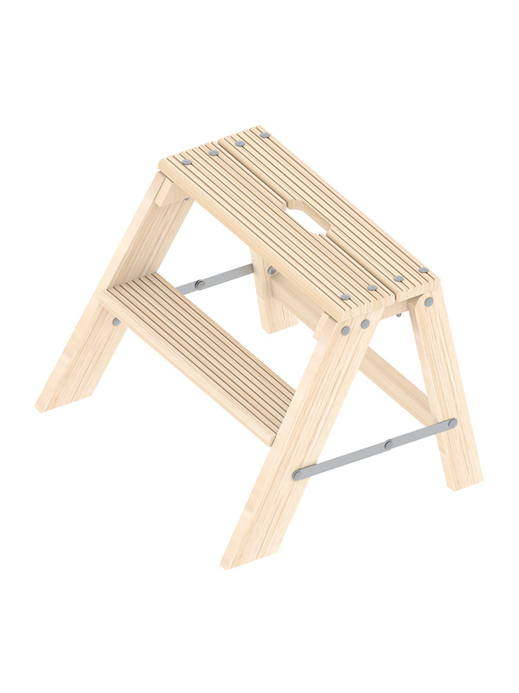 Klappbarer Holzstufentritt 1055, 2 Stufen