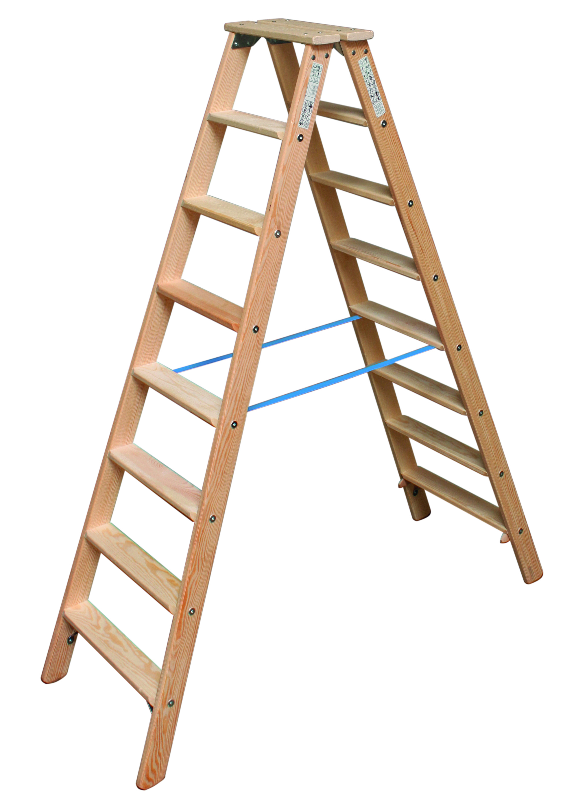 STABILO Stufen-DoppelLeiter Holz, 2x4 Stufen