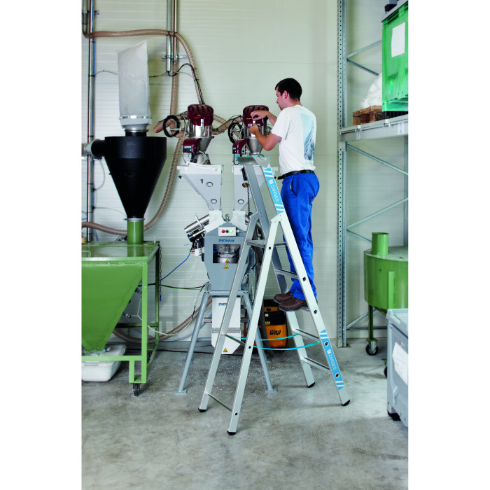 Saferstep S, Gebördelte Stufen-Stehleiter, 6 Stufen einschl. Plattform