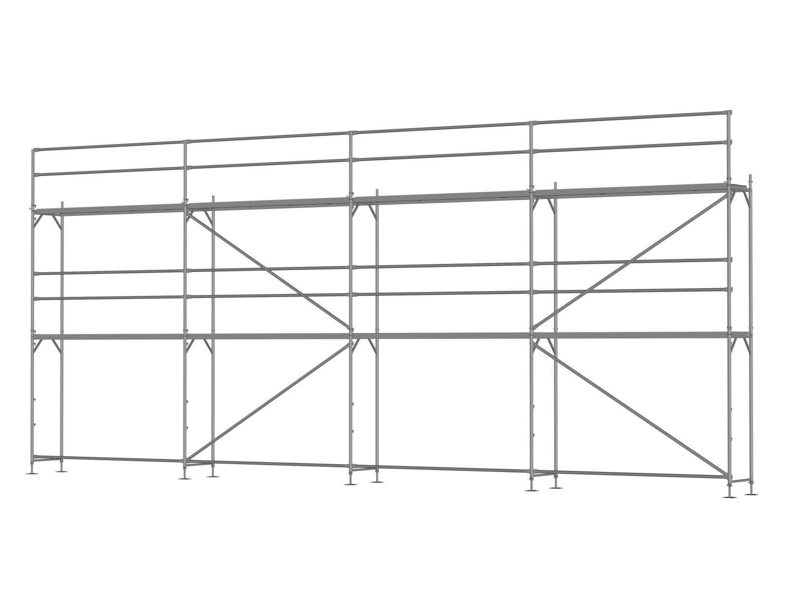 Stahl Traufseitengerüst 72 m², Feldlänge 3,0 m - Basis-Gerüst