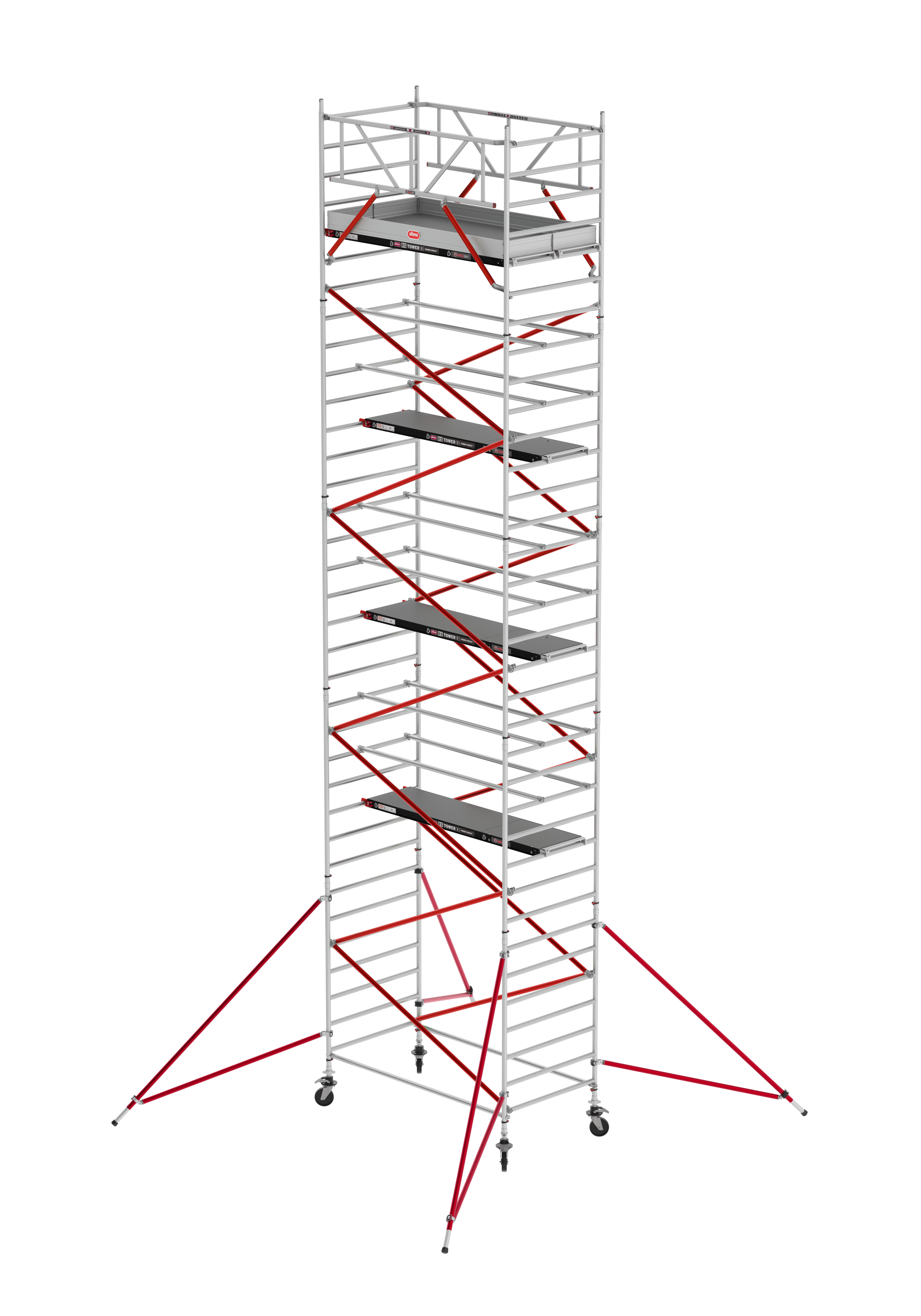 FAHRGERÜST RS TOWER 52 - Breit 1,35 m Holz Länge 2,45 m, Standhöhe 2,20m