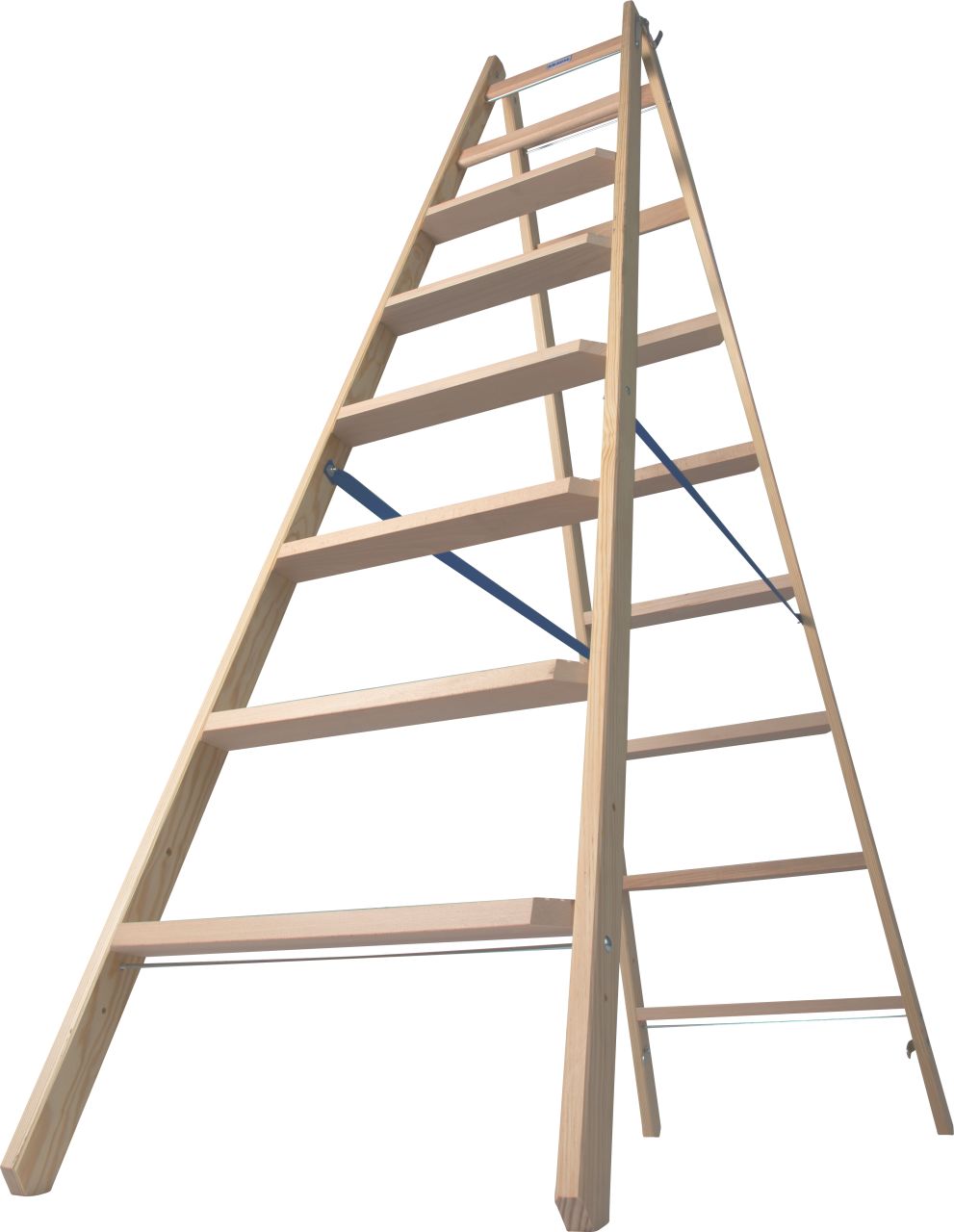 STABILO Holz Stufen/Sprossen Doppelleiter 2x8 Stufen 