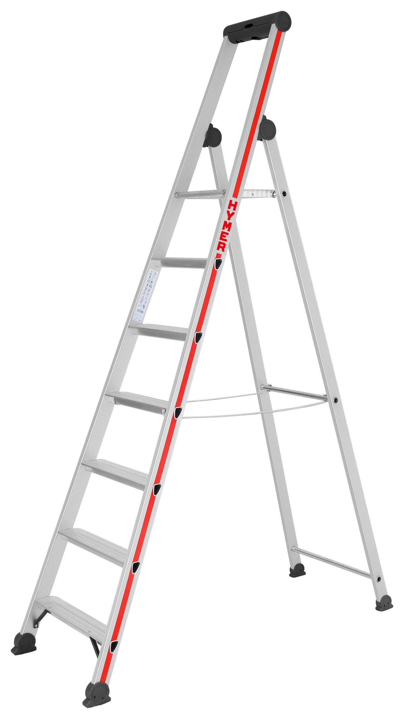 Stufenstehleiter mit Plattform, einseitig begehbar - 4 Stufen