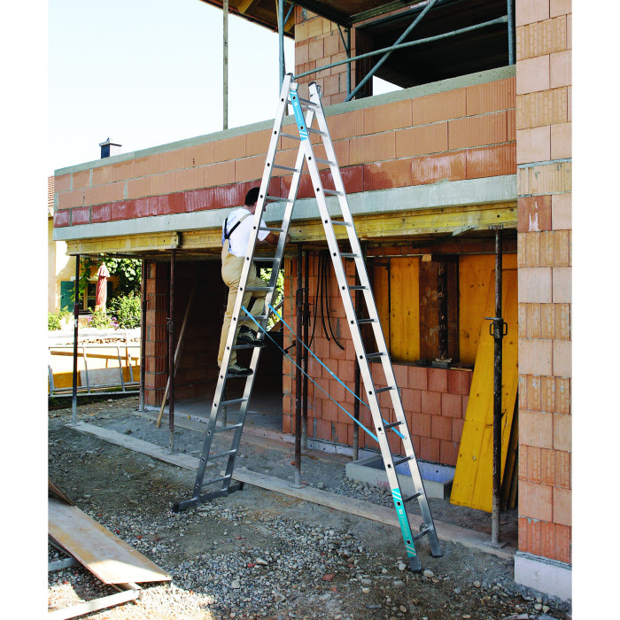Combimaster Plus X, Gebördelte Mehrzweckleiter, 2-teilig, 2x12 Sprossen Combimaster Plus X, Gebördelte Mehrzweckleiter, 2-teilig, 2x12 Sprossen
