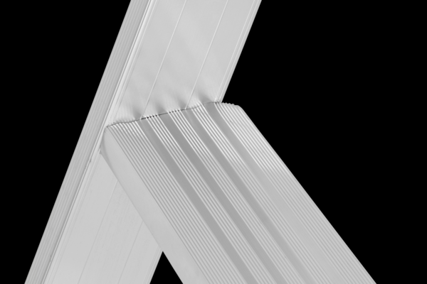 Stufenstehleiter mit Rollen, beidseitig begehbar, 2x8 Stufen