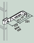 Wandhalter verstellbar (150 - 300 mm), für GFK-Leitern