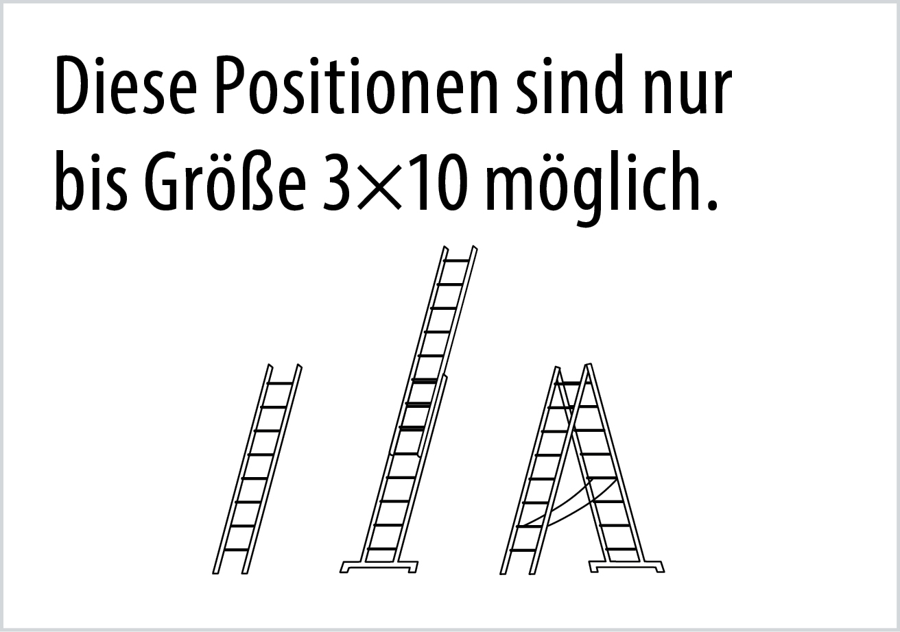 Mehrzweckleiter, dreiteilig - 3x7 Sprossen