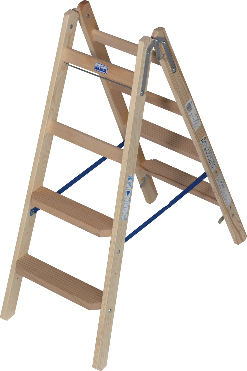 Holz Stufen/Sprossen Doppelleiter 2x4 Stufen