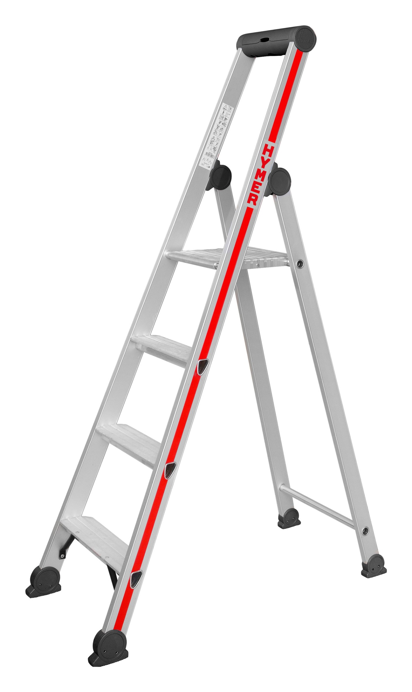Stufenstehleiter mit Plattform, einseitig begehbar - 4 Stufen