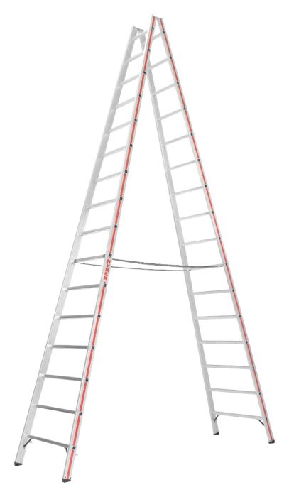 Sprossenstehleiter, beidseitig begehbar - 2x5 Sprossen