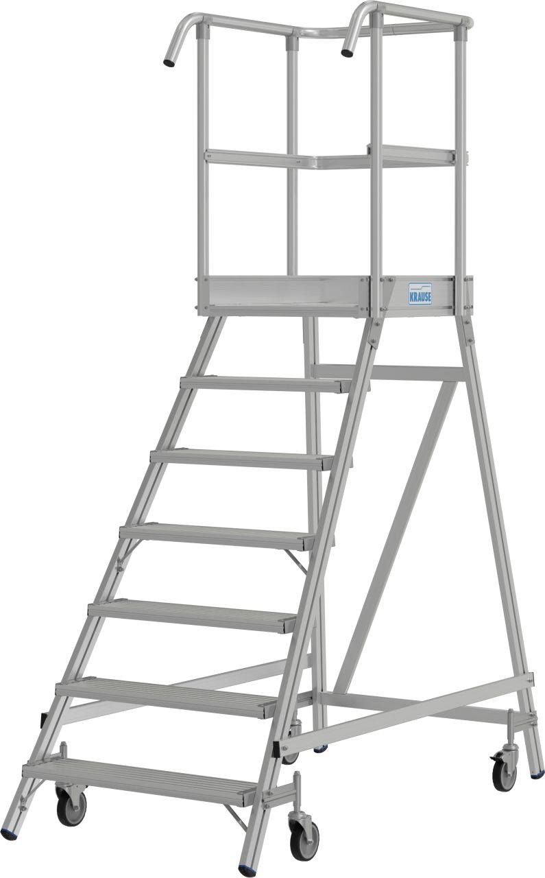 STABILO PodestLeiter fahrbar, einseitig begehbar, 7 Stufen inklusive Plattform STABILO PodestLeiter fahrbar, einseitig begehbar, 7 Stufen inklusive Plattform