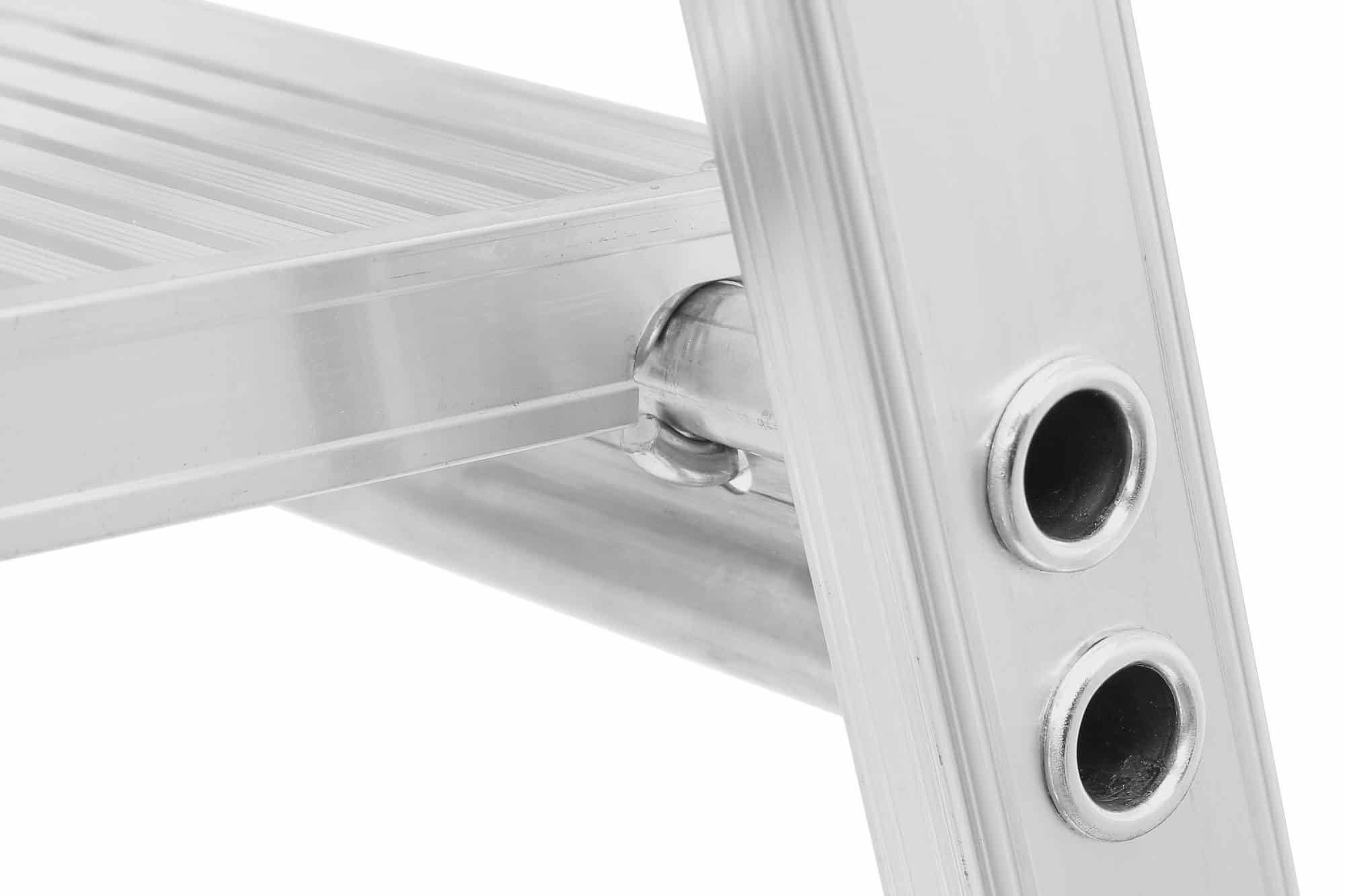 Stufenstehleiter mit Plattform und Rollen, einseitig begehbar - 5 Stufen
