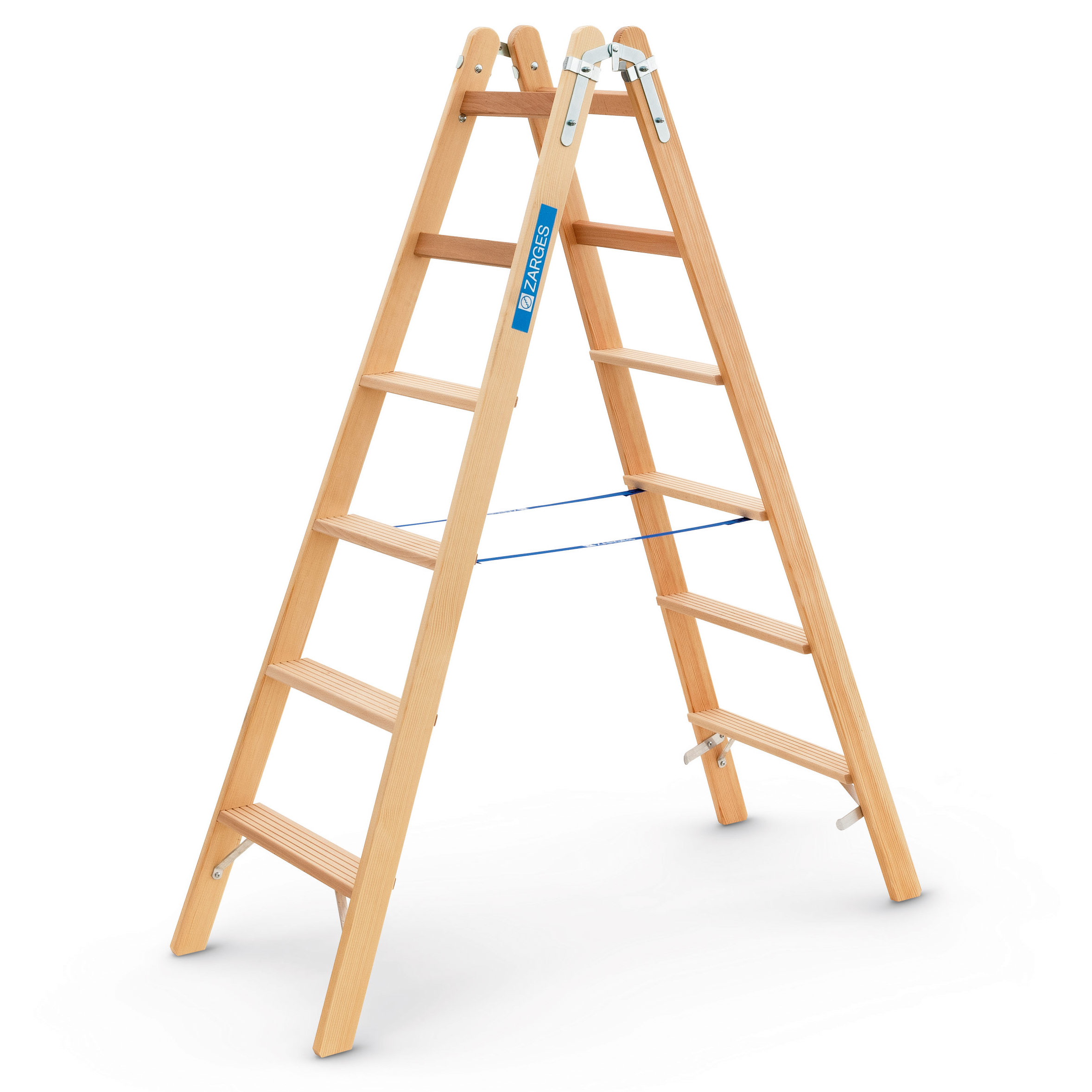Crestastep B, Holz-Stufen-Stehleiter beidseitig begehbar, 2x4 Sprossen/Stufen