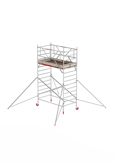 RS TOWER 42 Fahrgerüst - 5.20 m Arbeitshöhe - 1.35 m breit - 1.85 m Holzplattform - Safe-Quick® + Streben