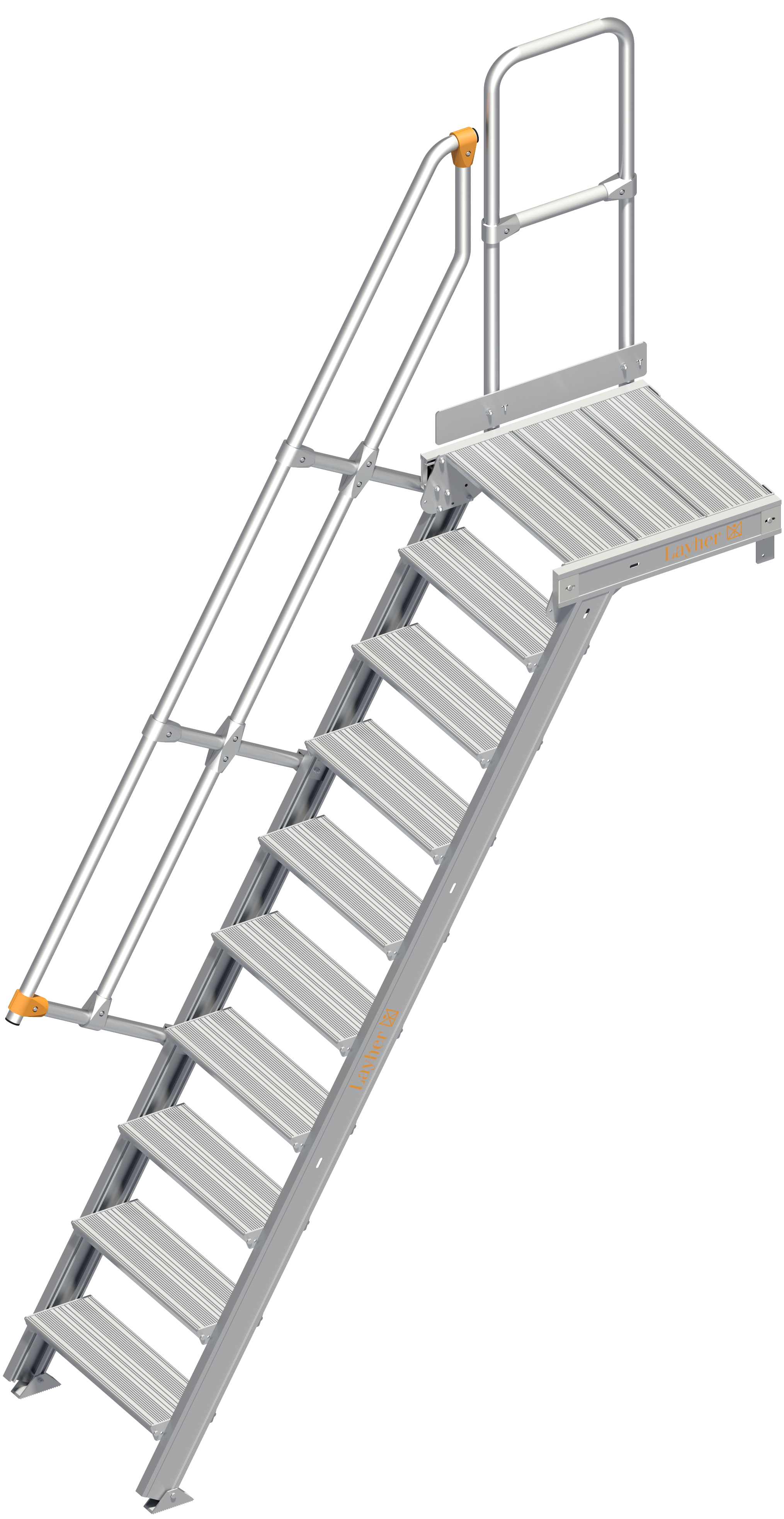 Alu-Treppe 112 mit Plattform Neigung 60° Breite 0,60 m, 3 Stufen