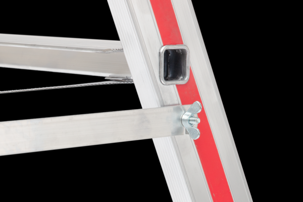 Stufenstehleiter mit Rollen, beidseitig begehbar, 2x8 Stufen