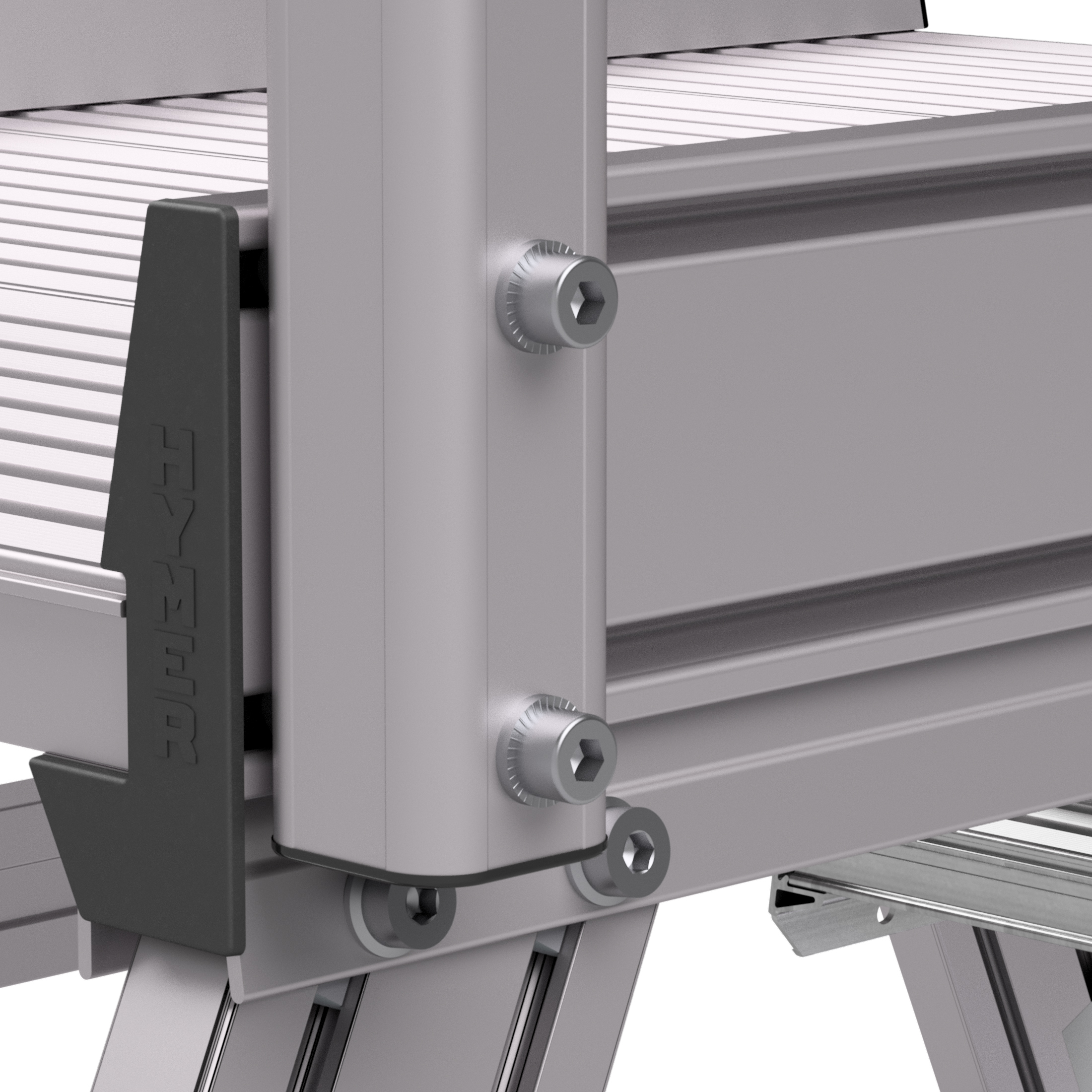 Podesttreppe R13 fahrbar, beidseitig begehbar - 2x8 Stufen Podesttreppe R13 fahrbar, beidseitig begehbar - 2x8 Stufen
