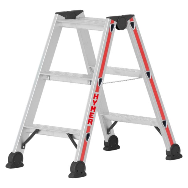 Stufenstehleiter, beidseitig begehbar - 2x3 Stufen