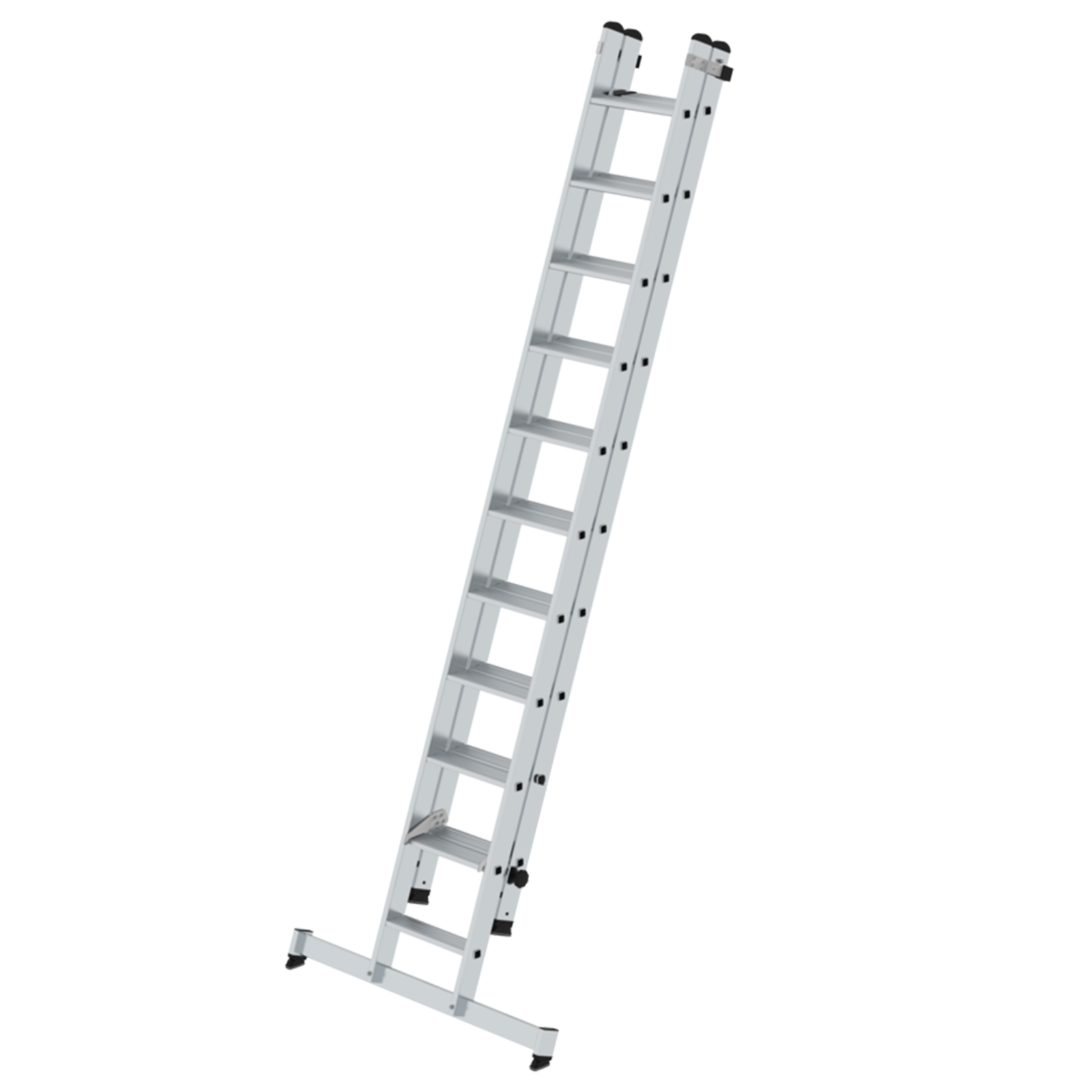 Stufen-Schiebeleiter 2-teilig mit nivello-Traverse ohne clip-step R13, 2 x 7 Stufen Stufen-Schiebeleiter 2-teilig mit nivello-Traverse ohne clip-step R13, 2 x 7 Stufen