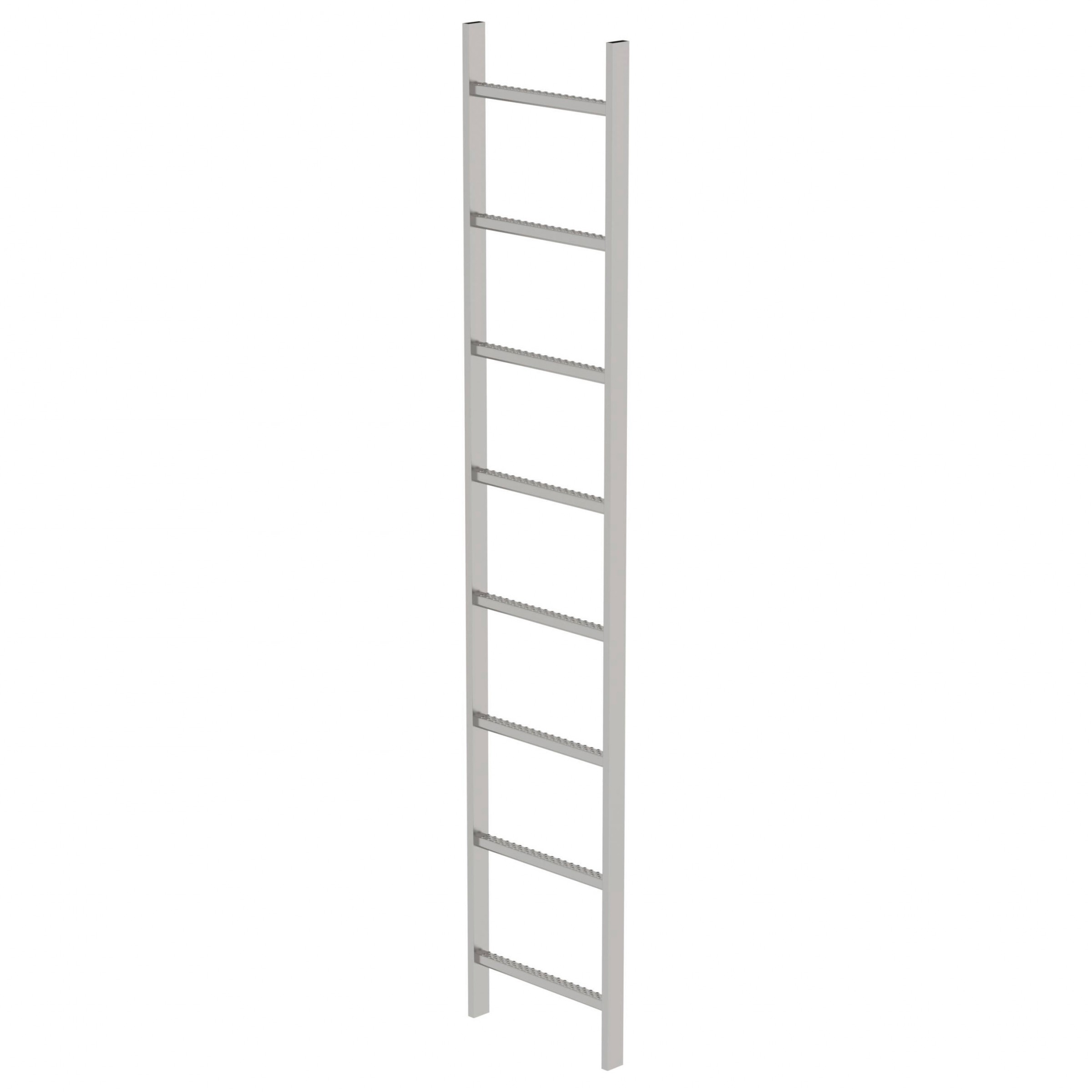Schachtleiter aus Edelstahl V4A (1.4571), Außenbreite 440 mm, 8 Sprossen
