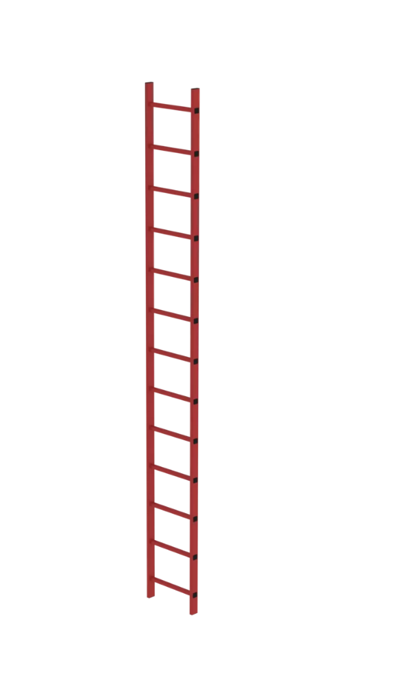 Schachtleiter aus GFK, Außenbreite 450 mm, 13 Sprossen