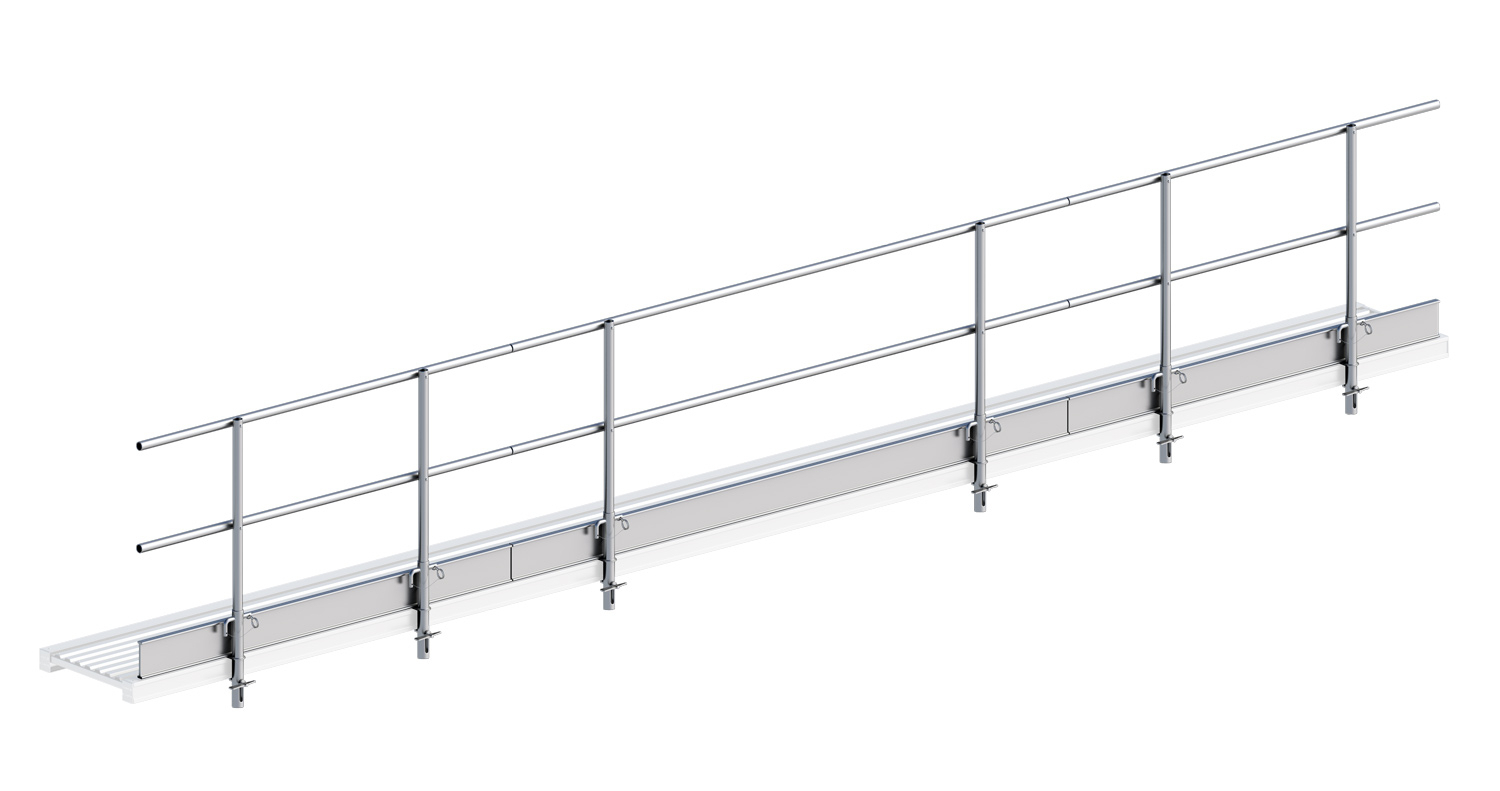Seitenschutz für Alu-Steg 600, 7,10 m Seitenschutz für Alu-Steg 600, 7,10 m
