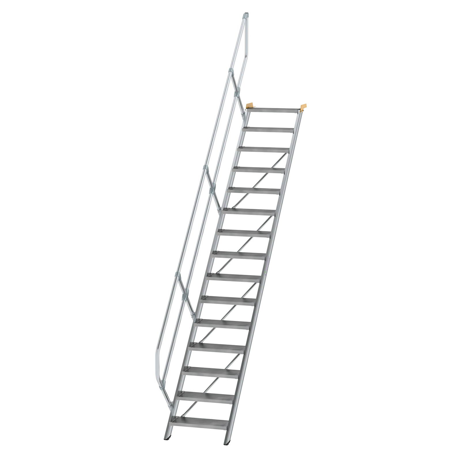 Aluminium-Treppe 45°, Stufenbreite 600 mm, 15 Stufen