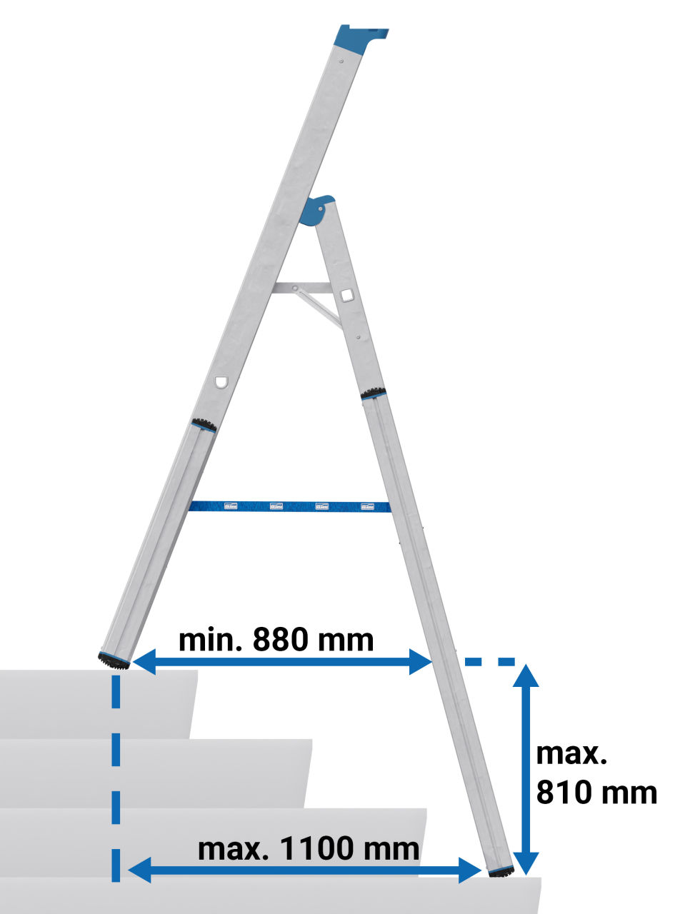 STABILO Teleskop-Stufen-StehLeiter, 4 Stufen