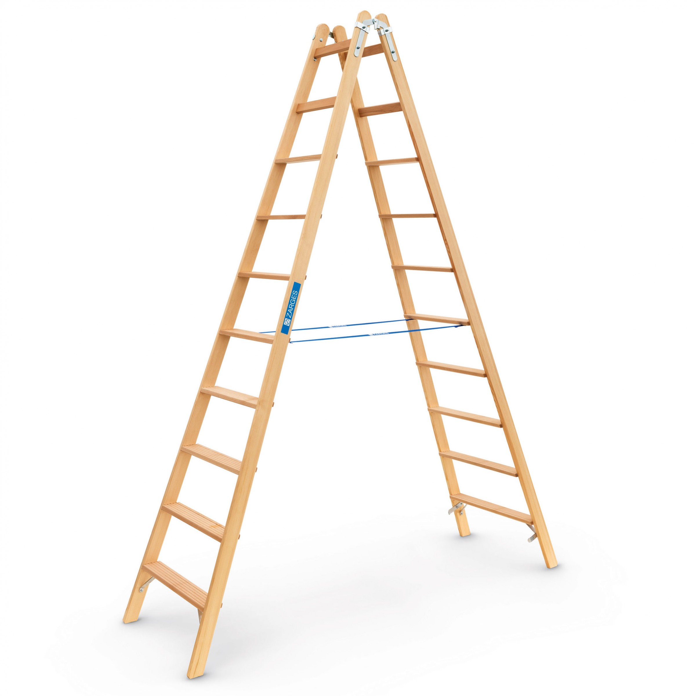 Crestastep B, Holz-Stufen-Stehleiter beidseitig begehbar, 2x4 Sprossen/Stufen
