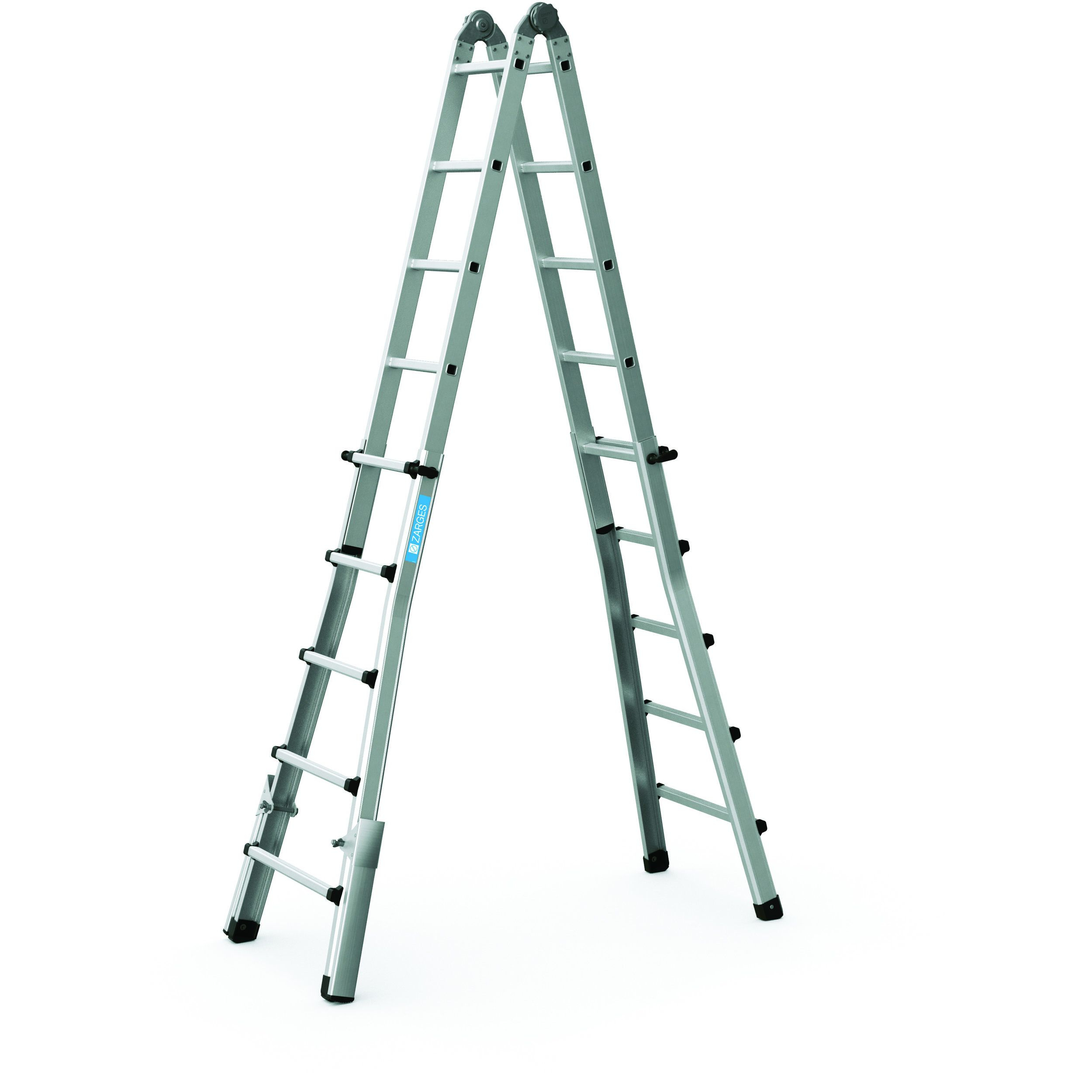 Zarges, Variotec V, Gebördelte Teleskop-Mehrzweckleiter, 4-teilig, 4x5 Sprossen, 42438 Variotec V, Gebördelte Teleskop-Mehrzweckleiter, 4-teilig, 4x5 Sprossen
